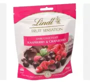Lindt Fruit Sensations Dark Chocolate Cranberry Raspberry 150g Exp 09/2025
