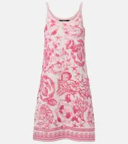 [Versace] Versace Underwater Barocco terry jacquard minidress AU 18 pink