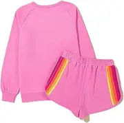 [Azura Exchange] Bonbon Striped Accent Pullover and Shorts Two Piece Casual Set