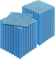 VEVOR Modular Interlocking Cushion, 55 Pack 30 x 30 cm Splicing Drainage Mats, Soft PVC Interlocking Drainage Floor Tiles, Non-Slip Drainage Holes for Restroom, Bathroom, Kitchen, Pool, Wet Area, Blue