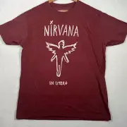 Nirvana in Utero Brush live nation concert release heather burgundy Tshirt Men L