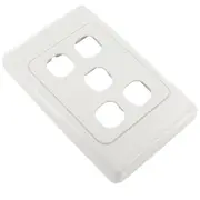 5-Gang Custom Blank Wall Plate + Surround for 5 Mech Connector Terminals