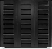 [Luxsuite] 4 Tier Wooden Shoe Storage Cabinet Shoe Rack Shelf Organiser for 30 Pairs Shoes Black