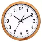 Sleek 10 Inch Wood Wall Clock with Wood Texture Decorative Wall Clocks 25.8cm