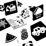 Contrast Book | Graphics Fabric Book | Learning Cards for | for Visual Stimulation with Black-and-White Preschool Education Cards Made of Paper, Portable & Ideal for Early Childhood developme