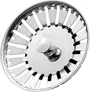 Stadux Stainless Steel Kitchen Sink Strainer Plug, Dual Function Basket Strainer and Plug | Sized for UK Sinks | Strainer waste Plug (Diameter:84mm)
