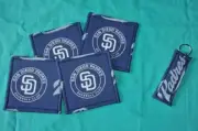 New COASTERS SET of 4 and/or KEYCHAIN key ring SAN DIEGO PADRES Baseball