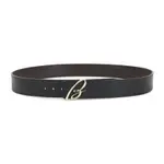 [Brioni] Brioni-Black And Brown B Logo Reversible Leather Belt-Uomo 100 CM