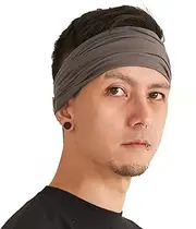 [CHARM] Mens Womens Headband Bandana – Comfortable Head Bands with Elastic Secure Snug Fit Non Slip for Runners Fitness Sports Gym Tennis Crossfit Lightweight