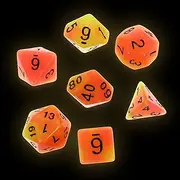 PHENOFICE 7pc Luminous Game Dices Multi-Sided Dice Set for Board Game Party Props Night Light Dice Creative Reusable and