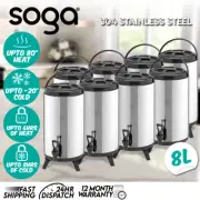 SOGA 8X 8L Portable Insulated Cold/Heat Coffee Tea Barrel Brew Pot Dispenser