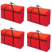 riin 4x Large Home Storage Bag Waterproof Clothes Quilt Organizer for Moving House Luggage Xmas Christmas Tree Model#180 Red