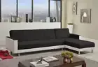 Foret 5 Seater Sofa Bed Modular Corner Lounge Recliner Chaise Couch Fabric Black