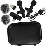 JOINPAYA Small Clip-on Interview Mic Cordless Lapel with Advanced Noise Reduction -c for Live Streaming Speeches
