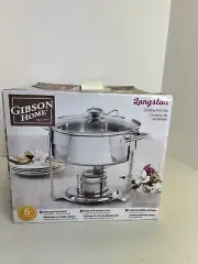 Gibson Home Langston 6pc 4.5qt Stainless Steel Chafing Dish Set Catering Events