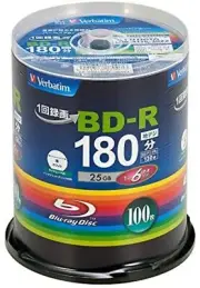 Verbatim Blu-ray Disc BD-R For one-time recording VBR130RP100SV4 25GB 100 sheets