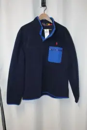 NWT Polo Ralph Lauren Men Navy Blue 4 Button Pullover size L 710814529002