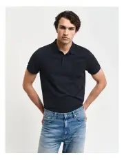 [Gant] Tonal Shield Polo Shirt in Black