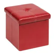 B FSOBEIIALEO Folding Storage Ottoman, Faux Leather Footrest Seat Coffee Table