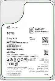 seagate Exos X16 ST16000NM001G Hard Drive 16TB Internal SATA 6Gb/s 7200rpm 256MB Buffer (Refurbished)