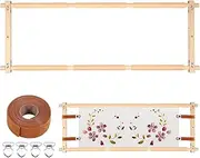 Wooden Cross Stitch Frame, Embroidery Scroll Frame, Cross Stitch Hoop Stand, Embroidery Hoop Holder, Adjustable Needlepoint Stretcher Frame, Embroidery Tapestry Quilting Frame (84.5cm)
