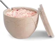 [MARBLOUS KRAFTS] Marble salt cellar with Lid and Spoon 3 x 4 Verona Handmade Sugar & Celtic Salt Dispenser for Kitchen & Home Storage, Coffee Candy Jar Kitchen Accessories