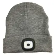 Rechargeable LED Beanie Warm Knit Head Light Hat Headlamp for Outdoor Use