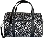 [Michael Kors] Travel Medium Metallic Jacquard Logo Duffle Satchel Shoulder Crossbody Bag