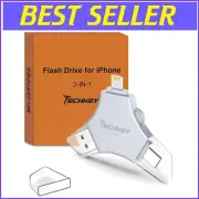 MFi Certified 512GB USB 3.0 Flash Drive - High-Speed 3-in-1 for iPhone/Android
