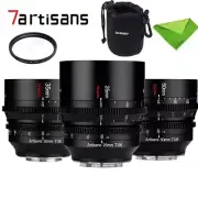 7artisans 25mm 35mm 50mmT1.05 APS-C MF Cine Lens for Fuji x Sony E M43 Canon RF