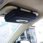 Cartisen Car Tissue Holder, Sun Visor Napkin Holder, Car Visor Tissue Holder, PU Leather Backseat Tissue Case Holder for Car,Vehicle L9 x W5 x H2 Black