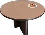 FANIVIN PU PVC Tablecloths Desk Table Mat Tablecovers Round Table Covers Double-Sided Multifunction Waterproof Durable Khaki + Grey Round Diameter 50CM