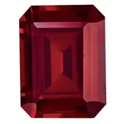 Gemstone Created Ruby 12X10mm Emerald Cut