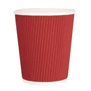 Fiesta Recyclable Hot Cup Ripple Wall Red 8oz (Box 500)