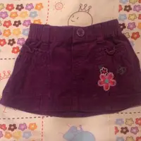 在飛比找蝦皮購物優惠-OSHKOSH 紫色絨布刺繡小短裙