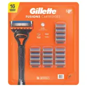 Gillette Fusion 5 Razor Blade refills New Packs of 16 Cartridges Factory Sealed