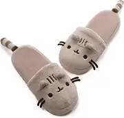 GUND Pusheen Cat Plush Stuffed Animal Slippers, Gray, 12"