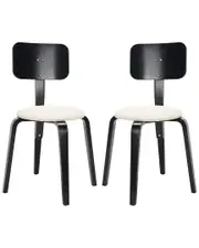 Safavieh Set of 2 Jo Upholstery Stackable Dining Chairs