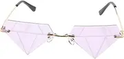 [OATIPHO] 2 Pairs Diamond Shaped Glasses Frameless Eyeglasses Frameless Sunglasses for Women Frameless Glasses Cool Glasses for Teens Trendy Sunglasses Rimless Sunglasses for Women