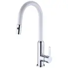 PEARL PULL OUT SINK MIXER WITH VEGIE SPRAY FUNCTION Chrome White