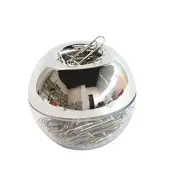Silver Magnetic Paper Clip Holder Round Paperclip Dispenser with 100Pcs