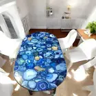 Blue Agate Stone Oval Dining Tabletop Kitchen Slab Luxurious Home Decors