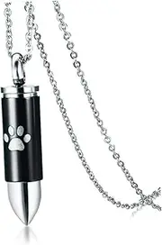 Pet Cremation Necklace Paw Print Ashes Keepsake Jewelry Urn Necklace for Memorial