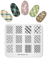 Alexnailart Nail Art Stamping Templates Manicure Tool Lines Lattice (FA006)