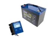 Adventure Kings 98AH AGM Deep Cycle Battery + 12V Battery Monitor Easy Install