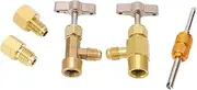 Hyuduo Self Sealing Can Tap Valve,R134A Self Sealing Can Tap Valve Brass Puncture Style Dispenser with Refrigerant Tank Adapters for Air Condition,for Car Air Conditioning System