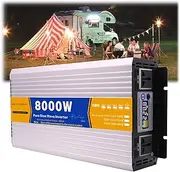 Pure Sine Wave Power Inverters 4000W 12V/24V/48V/60V/72V DC to AC 110V 120V Peak Power 8000W with 2 AC Outlets,LED Display,Power Inverter for Truck RV Car Solar,Home,72v to 110v