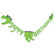 Smiling Dino Happy Birthday Garland Banner