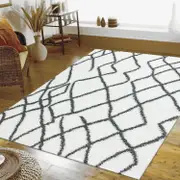 Serenate Moon Tribal Shaggy Cream Rug