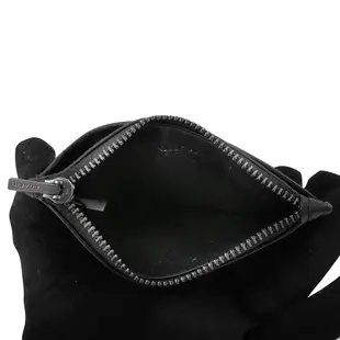 COACH - 壓印LOGO荔枝紋皮革拉鍊名片夾/鑰匙包(黑)
